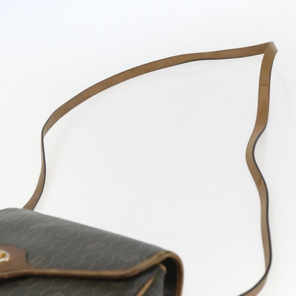 Authentic Christian Dior Honeycomb Canvas Shoulder Bag PVC Gold Khaki - Picture 15 of 16